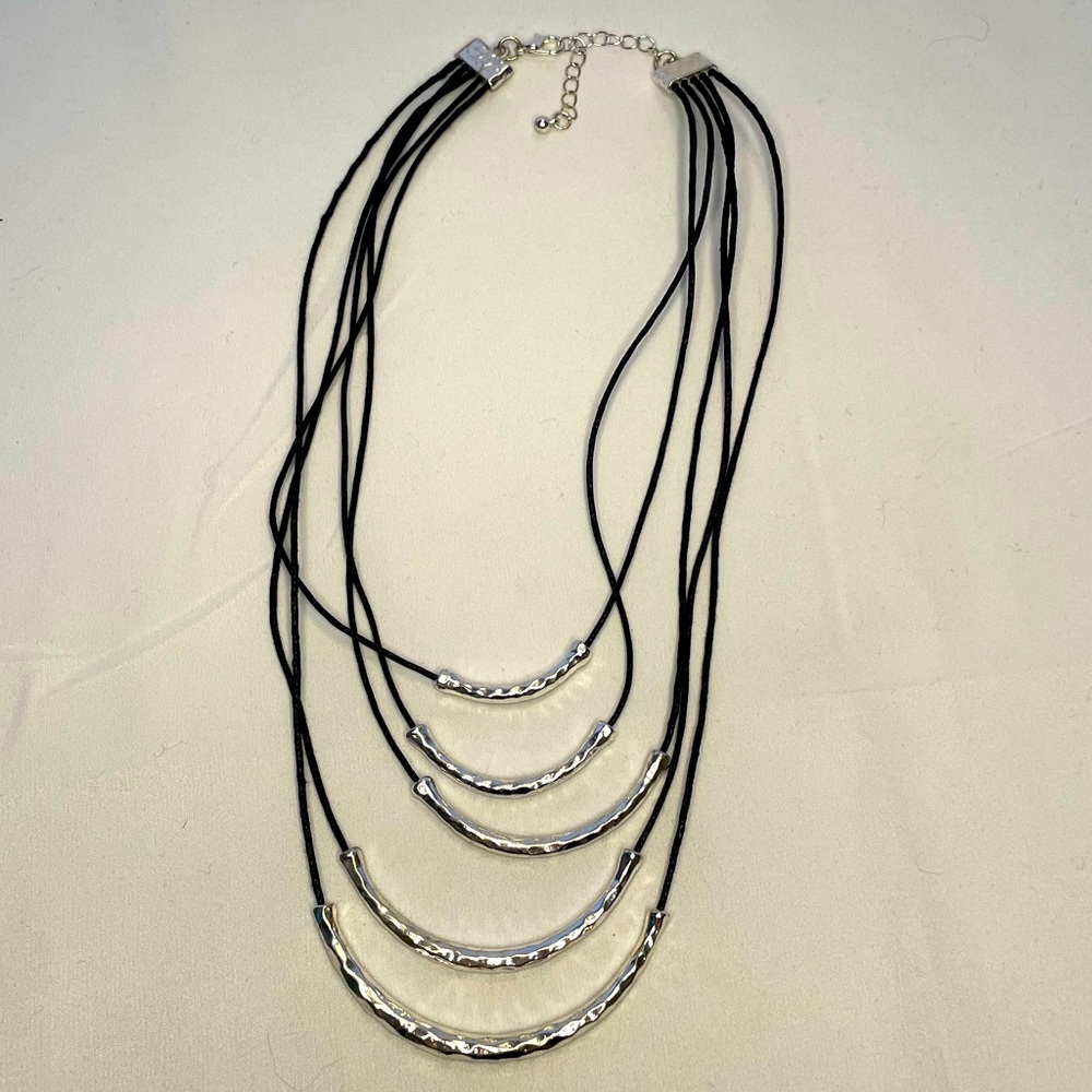 Silver and Black Necklace